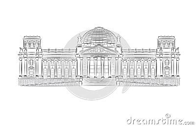 Reichstag Building Cartoon Vector | CartoonDealer.com #35177257