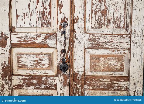 Vintage Worn Wooden Door With Paint Stock Image Image Of Oldfashioned