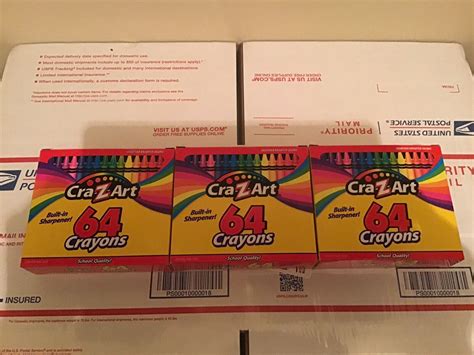 Cra Z Art Multi Color Crayons With Built In Sharpener 64 Count 3 Pack Ebay