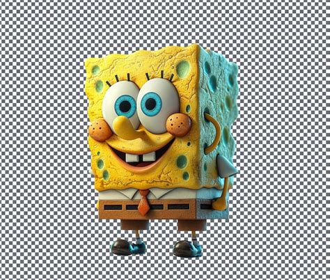 Premium PSD | Cute spongebob isolated on transparent background