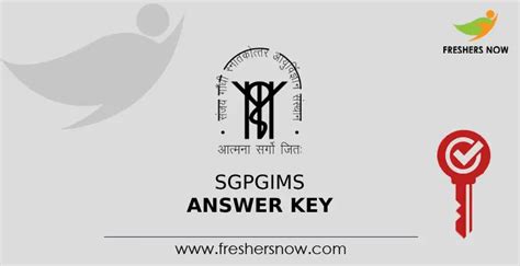 SGPGIMS Answer Key 2024 PDF Download | Objections