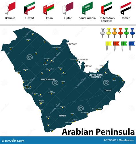 阿拉伯半岛地图 向量例证 插画 包括有 波斯 映射 阿拉伯 大陆 团结 东部 阿曼 科威特 97849053