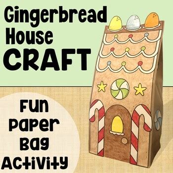 Christmas Gingerbread House Paper Bag Craft Activity Fun December Craft