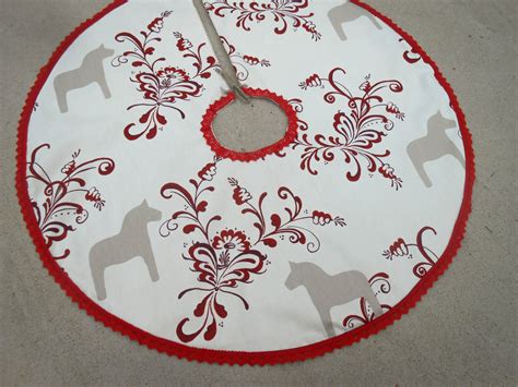 Swedish Christmas Tree Skirt Swedish Horse Swedish Dala Horse - Etsy