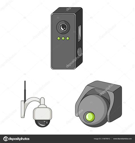 Vector Illustration Of Cctv And Camera Sign Set Of Cctv And System