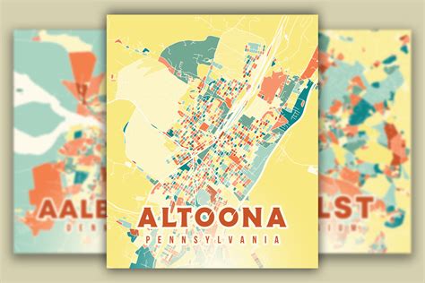 Altoona Pennsylvania Colorful Map Graphic by Poster Boutique · Creative ...