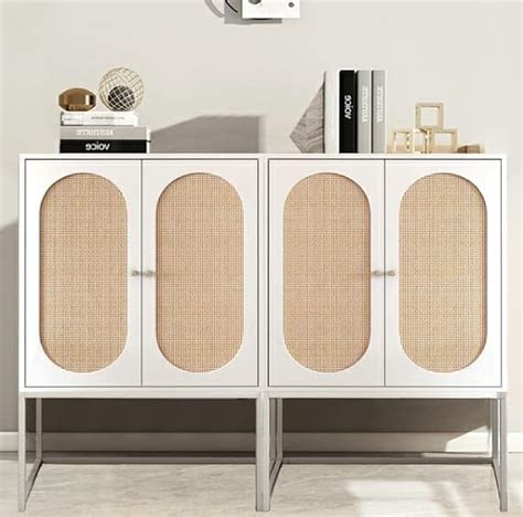 Amazon AWQM Rattan Sideboard Buffet Cabinet Set Of 2 Storage