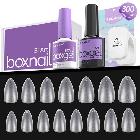 Amazon Gel Nail Kit Btartbox Gel Nail Tips And Glue Gel Kit