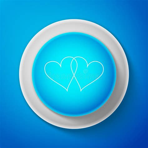 Two Blue Hearts Isolated White Stock Illustrations Two Blue