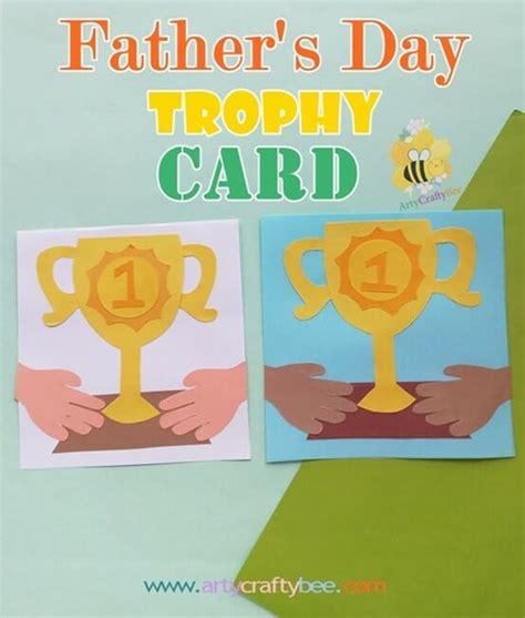 Diy Fathers Day Trophy Card Craft Easy Arty Crafty Bee