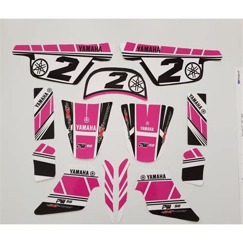 Kit Deco Autocollant Sticker GIRLY Rose Pour Moto Cross YAMAHA PW 50