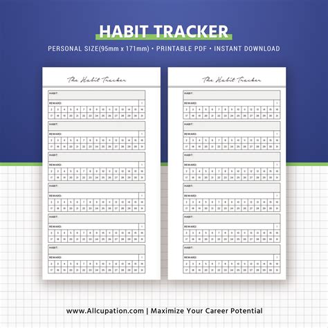 Habit Tracker, Monthly Habit Tracker Inserts, Habit Planner, Planner Design, Best Planner ...