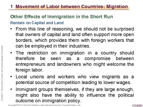 1 Movement of Labor between Countries Migration Effects