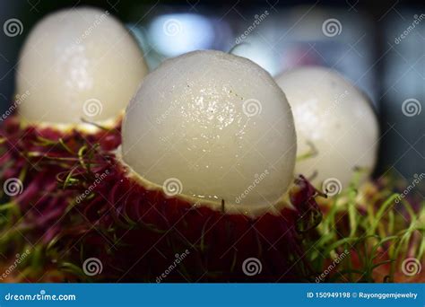 Rambutan Is A Seasonal Fruit Cooked Red Sweet Delicious Stock Photo