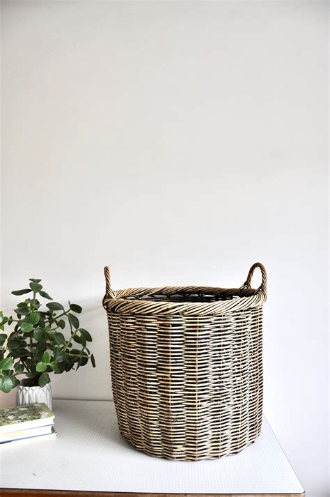 Extra Large Vintage Wicker Basket With Handles 1960s Etsy Vintage