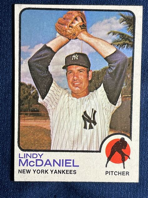 1973 TOPPS 46 LINDY MCDANIEL NEW YORK YANKEES BASEBALL CARD EX EX