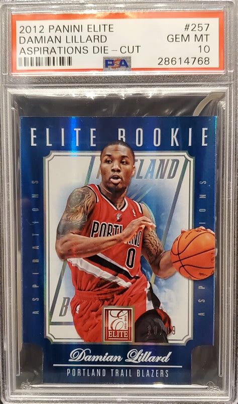 Damian Lillard Panini Elite Rookie Aspirations Rc Psa Ebay