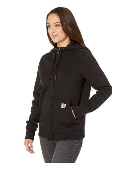 Carhartt Cotton Clarksburg Full Zip Hoodie In Black Lyst