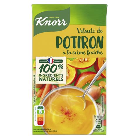 Knorr Soupe Velout De Potiron La Cr Me Fra Che Personnes L Pas