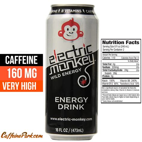 How Much Caffeine is in a Electric Monkey Wild Energy Drink?