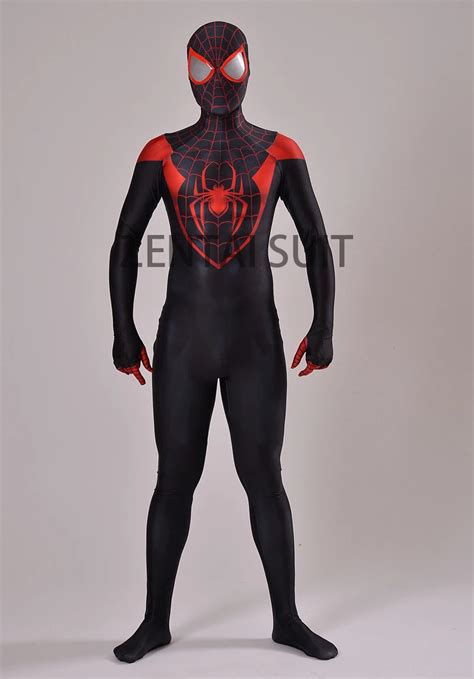 Ultimate Miles Morales Spider Man Costume D Printing Spandex Lycra