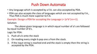 Push Down Automata Ppt