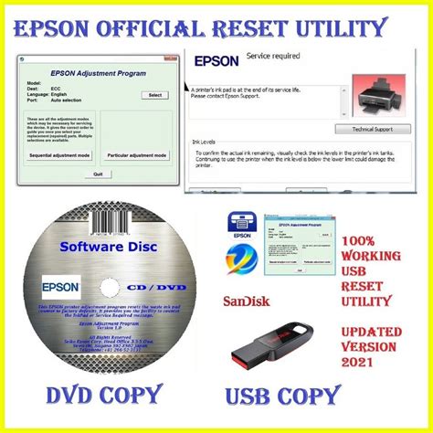 Epson L3110 L3116 L3118 L3150 L3158 Program Resetter Tool Email USB