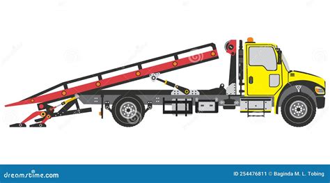 Tow Truck With Flatbed Clipart