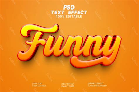 Funny University College Cursive Orange 3D Text Effect Effet De Texte