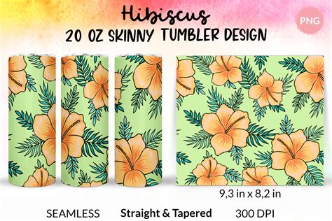 Hibiscus Tumbler Tropical Sublimation Graphic By Katine Design