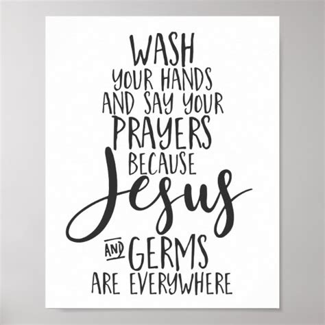 Wash Your Hands And Say Your Prayers Poster Zazzle