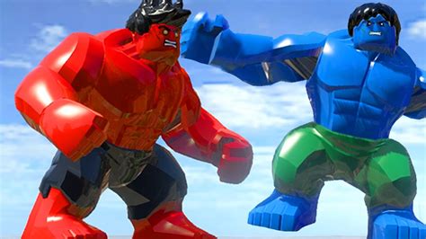 Red Hulk Transformation Vs Blue Hulk Lego Marvel Super Heroes Youtube