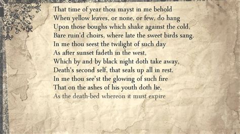 Sonnet 73: That time of year thou mayst in me behold - YouTube