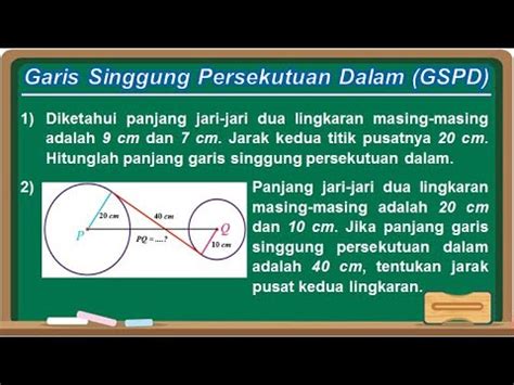 Menentukan Panjang Garis Singgung Persekutuan Dalam GSPD Dan Jarak