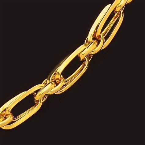 Showroom Of Kt Real Solid Yellow Gold Hallmark Necklace Curb Double