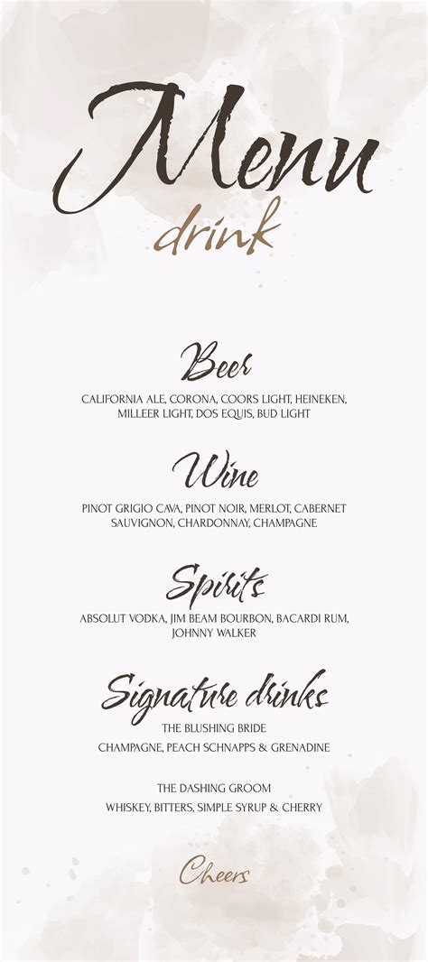 Free Printable And Customizable Bar Menu Templates Canva 51 Off