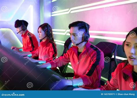 Pro Cyber Sport Gamers Team Stock Image Image Of People Player