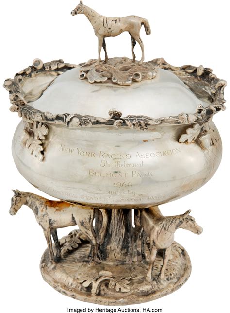 1968 Belmont Stakes Winners Trophy Presented To Jockey Heliodoro Lot