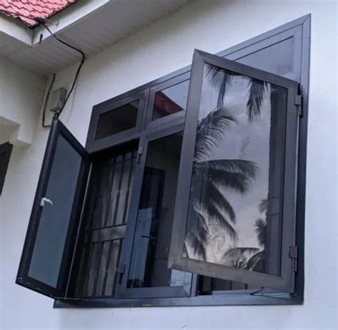 Aluminium Polished Black Aluminum Window, For Residential, Modern at Rs 280/sq ft in Thirumangalam