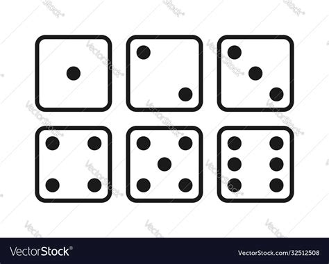 Dice White Royalty Free Vector Image Vectorstock