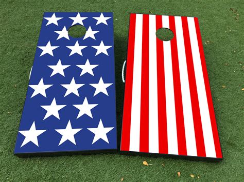 American Flag Usa 2 Cornhole Board Game Decal Vinyl Wraps With Laminated