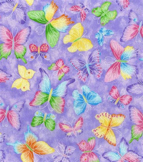 Novelty Cotton Glitter Fabric Butterfly On Purple Joann Fabric