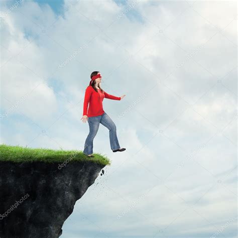 Woman Walking Off Cliff — Stock Photo © Kevron2002 38316709