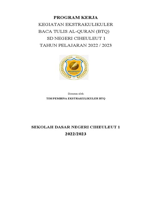 Program Kerja Eskul Btq Th 2022 2023 Pdf