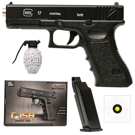 Pistolet Metalowy Na Kulki Glock Z T Umikiem Replika Asg Imitacja Broni