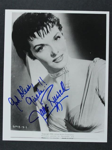 Actress Sex Symbol Jane Russell Autograph X Photo