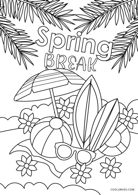 Spring Break Coloring Sheets