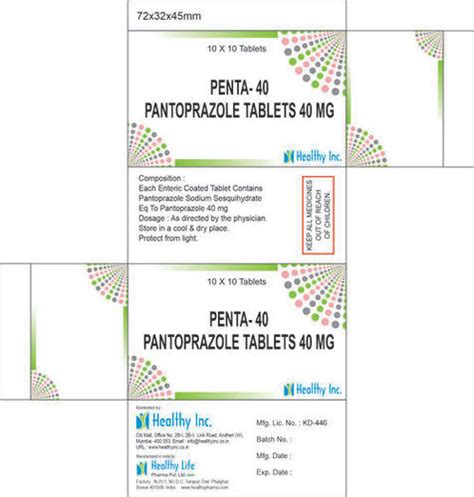 Pantoprazole Tablets 40 Mg At Best Price In Mumbai Healthy Inc