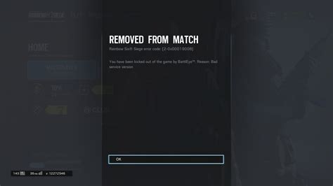 Getting kicked by battleye all the time. Bad Service version! : r/Rainbow6