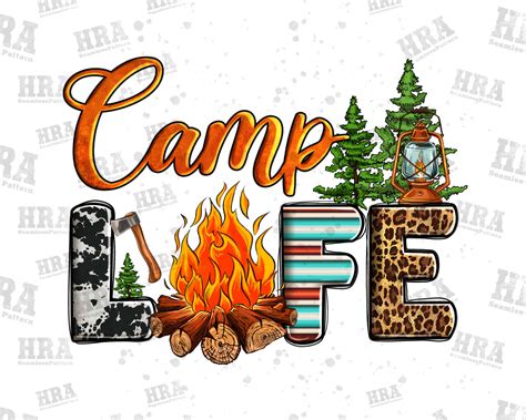 Camp Life Png Sublimation Design Camp Fire Png Leopard And Etsy